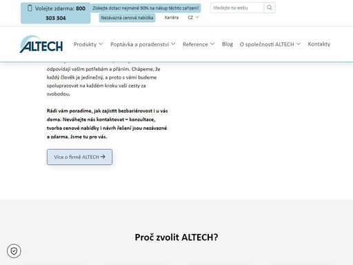 jsme společnost altech, pomáháme lidem překonávat bariéry již od roku 1992. jsme hrdými výrobci plošin pro vozíčkáře.