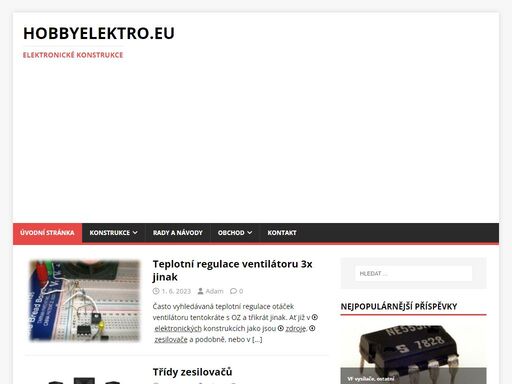 hobbyelektro.eu - elektronické konstrukce, stavebnice a moduly. schémata, návody, deský plošných spojů. regulovatelné zdroje, zesilovače a blikače.