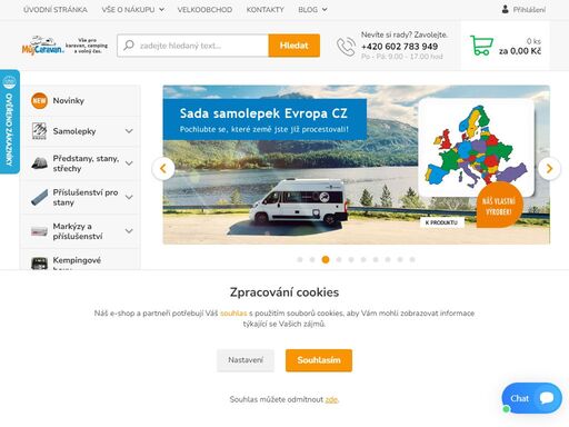 doplňky pro karavany, obytná auta, camping a volný čas. nabízíme vše pro svět karavanu, markýzy, nábytek, předstany, grily, nádobí, toalety, outdoor, samolepky a další