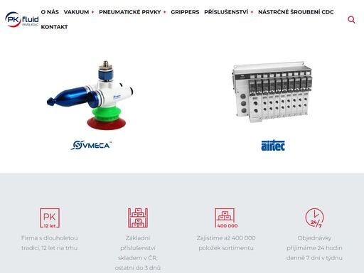 ověřený dodavatel vakuových, pneumatických a hydraulických prvků pro více jak 400 firem. více informací naleznete na webu www.pkfluid.com.