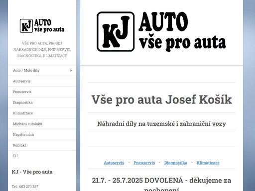 náhradní díly na tuzemské i zahraniční vozy
pneuserviskrrd
diagnostika