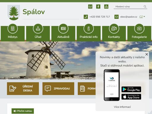 oficiální stránky městysu spálov