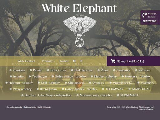 white elephant - pro nás a naše léčivé produkty je příroda hlavním rádcem, protože člověk může léčit, ale příroda uzdravuje.