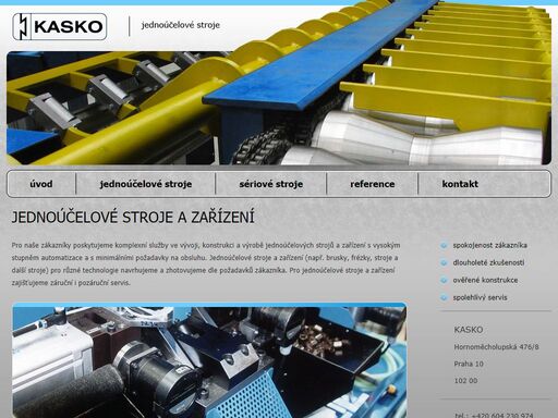 oborem firmy kasko je konstrukce, výroba, modernizace a automatizace strojů, jakými jsou např.: obráběcí stroje, brusky a jednoúčelové stroje.