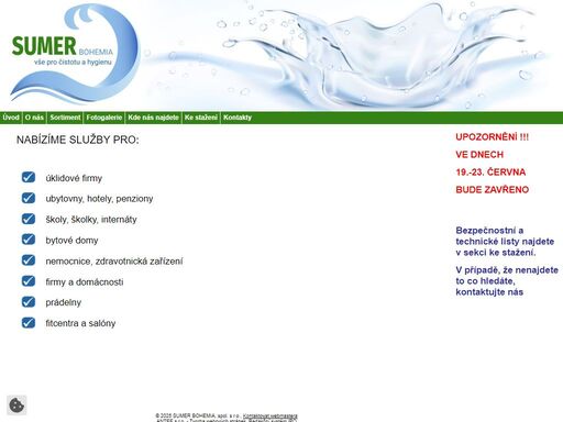 vše pro čistotu a hygienu