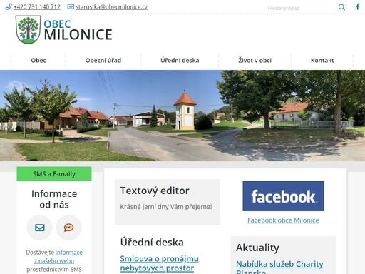 oficiální stránky obce milonice