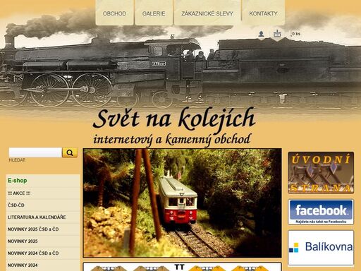 provozujeme obchod s modelovou železnicí, velkým bazarem a vším, co každý modelář potřebuje ke stavbě svého snu. velký výběr lokomotiv, vagonů, autíček, foliáží, křoví, stromů, staveb a ostatních doplňků. modelová železnice vás vtáhne do jiného světa