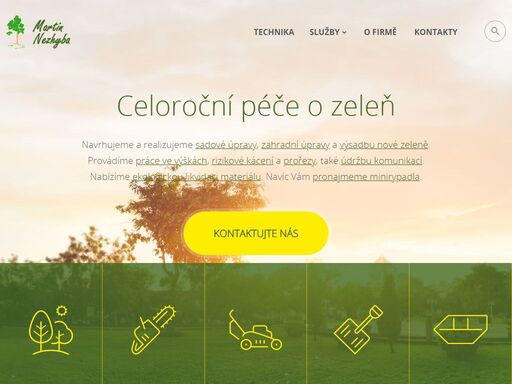 celoroční péče o zeleň. navrhujeme a realizujeme sadové a zahradní úpravy a výsadbu zeleně. práce ve výškách, rizikové kácení a prořezy, údržba komunikací.
