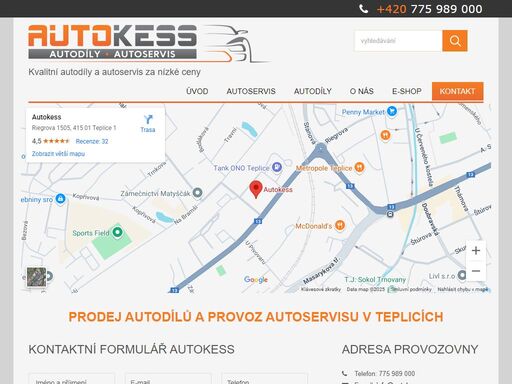 autokess - kontaktní údaje: provoz autoservisu a prodeje autodílů všech značek v teplicích.