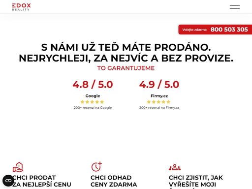 jsme realitní kancelář, která vyplácí až 85% ještě před prodejem, poskytuje 100% garanci prodeje, a garantuje výplatu ceny do stanovené doby.