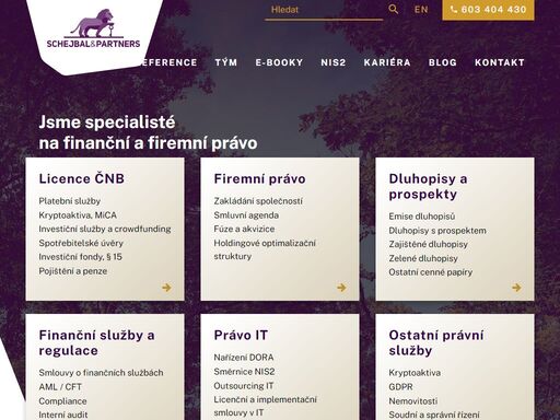 jsme specialisté na finanční a firemní právo licence čnb platební služby kryptoaktiva, mica investiční služby a crowdfunding spotřebitelské úvěry investiční fondy, § 15 pojištění…