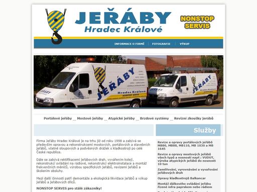revize a opravy portalovych jerabu, nátěrové práce jeřábů, výroba ocelových konstrukcí, nátěry konstrukcí stožárů a jeřábů