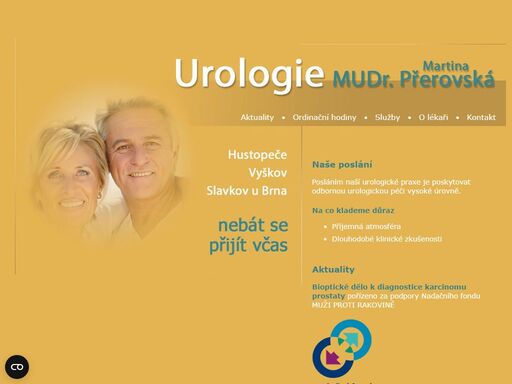 soukromá urologická praxe mudr. přerovská, hustopeče, vyškov, slavkov u brna. komplexní služby v oboru urologie.