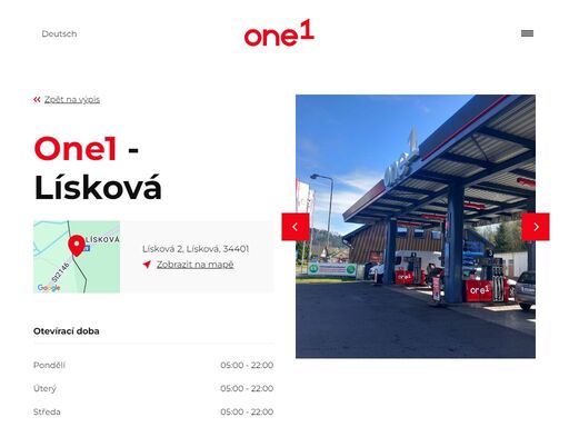 síť 33 čerpacích stanic one1 na česko-německých hranicích v západních a severních čechách.