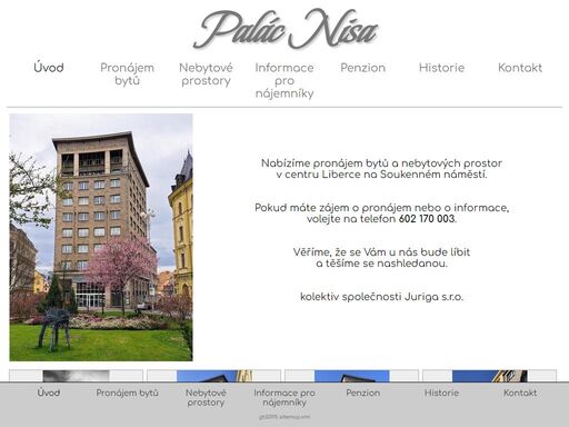 pronájem bytů a nebytových prostor v centru liberce na soukenném náměstí