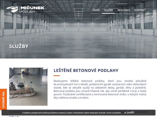 realizace strojně hlazených betonových podlah nebo epoxidových a polyuretanových stěrek po celé čr.