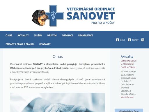 veterinární ordinace sanovet v brně.
