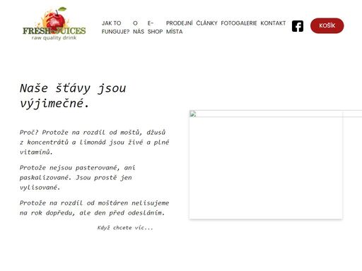 čerstvě lisované šťávy