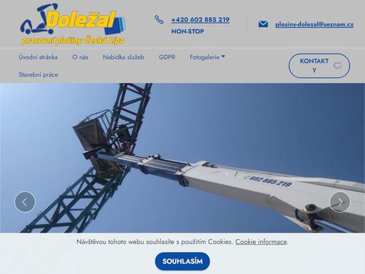 pronájem vysokozdvižných montážních plošin výškové montážní práce montáže střech reklam výškové práce elektroinstalace energetika prořez stromů odklízení sněhu shazování rampouchů česká lípa nový bor cvikova varnsdorf kamenický šenov česká kamenice doksy mimoň
