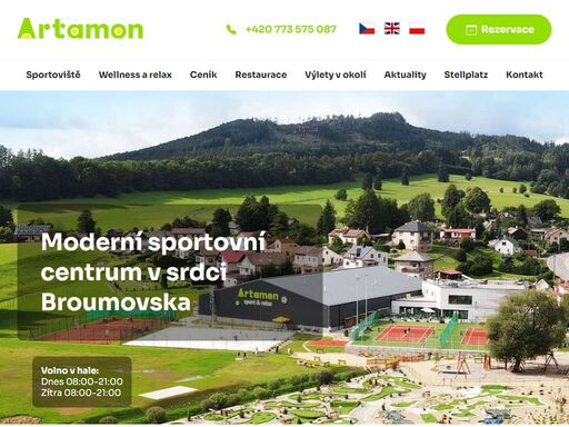 artamon - moderní sportovní centrum v bukovici se spoustou atrakcí k vašemu sportovnímu vyžití. rezervujte si kurty na tenis či hřiště adventure golfu