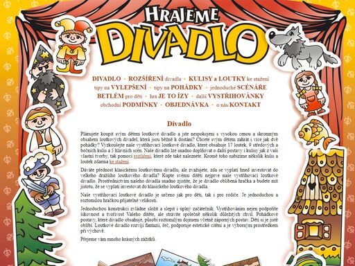 hrajeme divadlo - papírové vystřihovací loutkové divadlo obsahující množství loutek a kulis pro děti i rodiče.