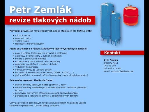 petr zemlák - revize tlakových nádob zlín