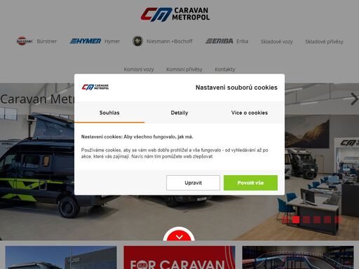 karavany a obytná auta hymer bürstner niesmann+bischoff. obytné přívěsy caravan meropol. 