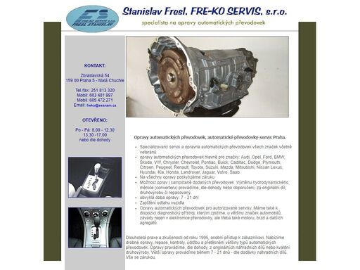 fre-ko servis, s.r.o. opravy automatických převodovek, oprava automatické převodovky, automatická převodovka, automatické převodovky /