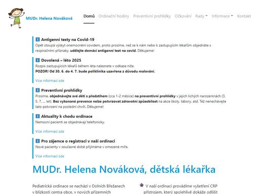 mudr. helena nováková, dětská lékařka, dolní břežany