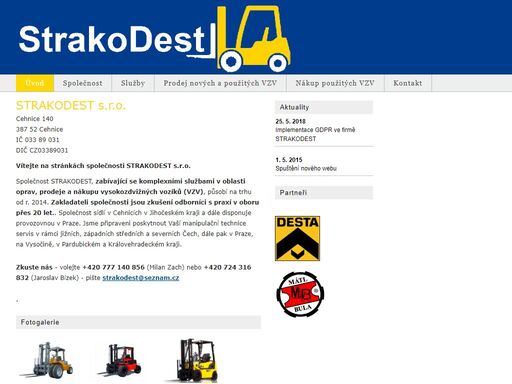 strakodest | servis, nákup, prodej, technické kontroly a revize vysokozdvižných vozíků, prodej náhradních dílů