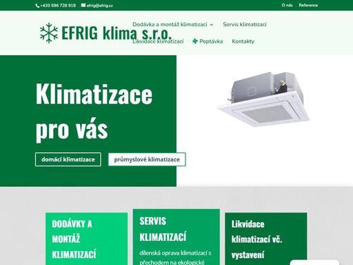 efrig nabízí dodávku, montáž a servis klimatizací. 30 let zkušeností, certifikovaní specialisté. kontaktujte nás!