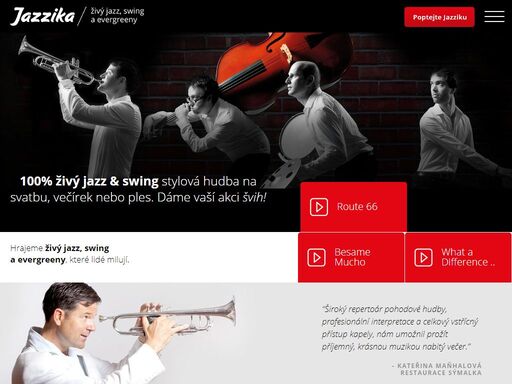 prezentace kapely jazzika - živý swing, jazz a evergreeny.