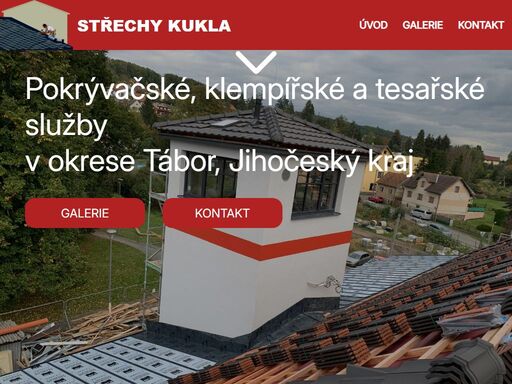střechy kukla – pokrývačské, klempířské a tesařské práce