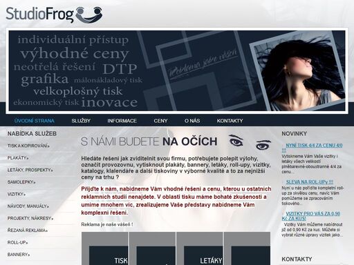 studiofrog - reklama, solventní velkoplošný tisk, offsetový tisk, málonákladový tisk. indoor outdoor reklama. služby pro firmy, architekty, veřejnost.grafika