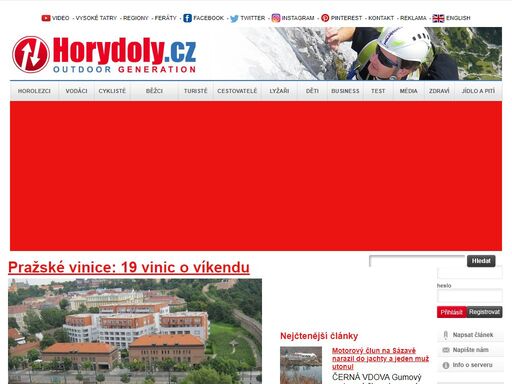 horydoly.cz – internetový deník o světě outdoorových aktivit, turistiky, horolezectví, cestování, lyžování, vodáctví a cyklistiky