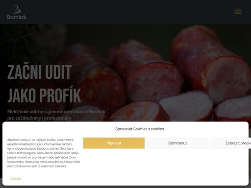 domácí udírna se snadnou obsluhou pro ryby, maso, uzeniny nebo sýry vyuzené podle tradičních metod.