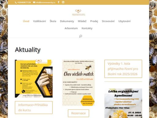 nejstarší včelařská škola v čr. nabízíme denní i dálkové studium, profesní rekvalifikace, pořádáme kurzy, přednášky a semináře včetně ubytování a stravy.