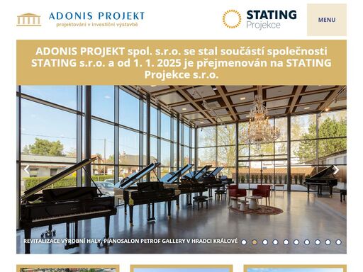 adonis projekt spol. s.r.o. byla založena v roce 1994. předmětem naší činnosti je zpracovávání architektonických studií, investičních záměrů, projektových dokumentací, rozpočtování staveb a příprava podkladů pro výběrová řízení.