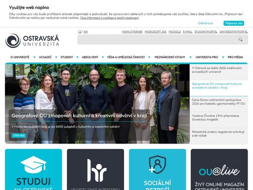 ostravská univerzita - oficiální internetové stránky ostravské univerzity.