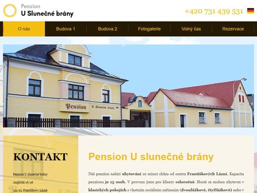 penzion u slunečné brány poskytuje ubytování v apartmánech ve františkových lázních.