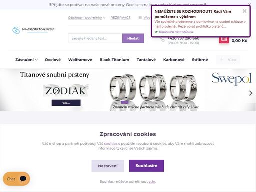 vyberte si z více jak 1000 snubních prstenů z chirurgické oceli, titanu, wolframu, zlata či stříbra. gravírování  a rytiny – dárkové balení – doprava zdarma