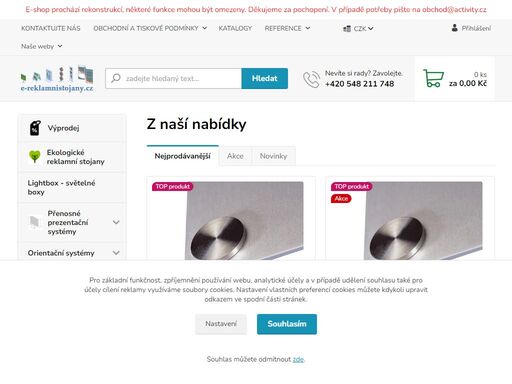 reklamní stojany všech druhů za výhodné ceny! banner stojany, roletové stojany, stojany na prospekty, letáčky a mnoho dalších. propagační a prezentační systémy dodáváme po celé čr.