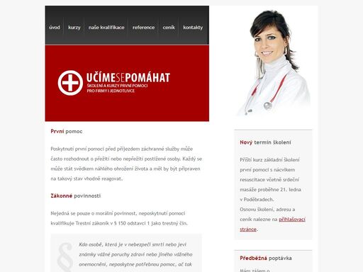 kurzy první pomoci vedené záchranáři záchranné služby u klientů. část kurzů je akreditována jako rekvalifikační.