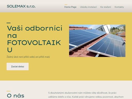 elektroinstalační firma specializující se na montáže fotovoltaiky