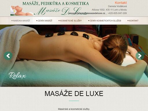 masážní salón, regenerační a sportovní masáže, relax, relaxační masáže de luxe, sportovní a rekondiční masáž, masáž lávovými kameny hot stones, tradiční indická masáž hlavy, lymfodrenáž nohou, anticelulitidní masáž, čokoládová masáž, dárkové masážní kupony
