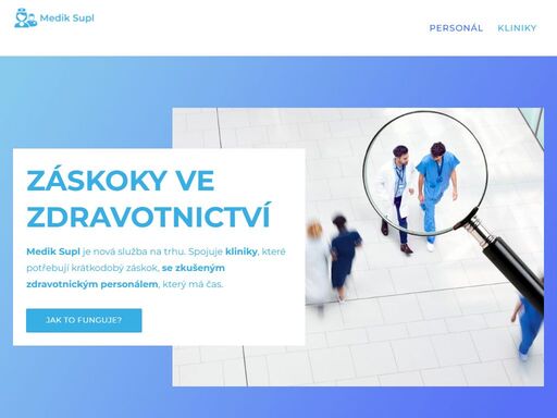 hledáme zdravotnický personál, který chce využít svých zkušeností ve chvílích volna.