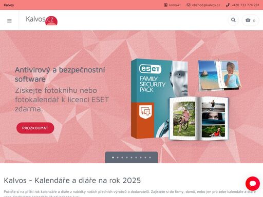 kalendáře a diáře pro rok 2025. výroba nástěnných a stolní kalendářů z vlastních fotografií nebo s logem. motivy vlastní, příroda, automobily a mnoho dalších.