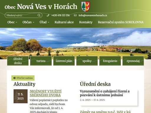 oficiální stránky obce nová ves v horách