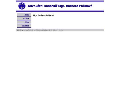 advokátní kancelář mgr. barbora paříková, praha 4 - braník