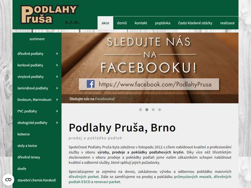 prodej a pokládka podlah a renovace parket. nabízíme podlahy vinylové, dřevěné masivní parkety, kazetové – zámecké, plovoucí podlahy, pvc, linoleum – marmoleum, podlahy korkové či laminátové. zaměřujeme se také na dovoz exotických dřevin, výrobu parket na zakázku nebo obložení schodů.